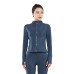 Fleece Yoga Top Peach Sport Jacket Women Autumn Winter Zip Stand Up Fitness Wear