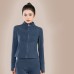 Fleece Yoga Top Peach Sport Jacket Women Autumn Winter Zip Stand Up Fitness Wear