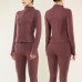 Fleece Yoga Top Peach Sport Jacket Women Autumn Winter Zip Stand Up Fitness Wear