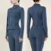 Fleece Yoga Top Peach Sport Jacket Women Autumn Winter Zip Stand Up Fitness Wear