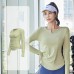 V-Neck Long Sleeve Seamless Yoga Top Slimming Waist Tight Fitness Shirt