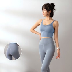 Yoga Set Women's Backless Slimming Bra High Waist Yoga Pants