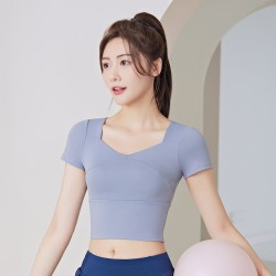 Cap Sleeve Yoga Top with Padded Bust