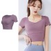 Cap Sleeve Yoga Top with Padded Bust