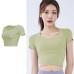 Cap Sleeve Yoga Top with Padded Bust