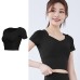 Cap Sleeve Yoga Top with Padded Bust