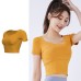 Cap Sleeve Yoga Top with Padded Bust
