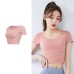 Cap Sleeve Yoga Top with Padded Bust