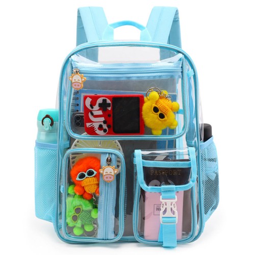Transparent Backpack Female PVC Jelly Bag Waterproof Beach Swim Storage Double Shoulder Bag