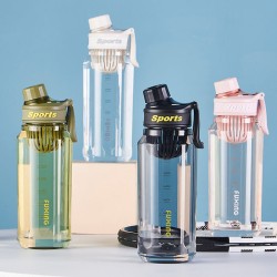 Minimalist Sport Water Bottle Unisex Student Outdoor Portable Gym High Aesthetic Handheld Cup with Tea Strainer Plastic