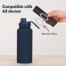 Large Capacity 1L Wide Mouth Insulated Stainless Steel Sports Water Bottle with Magnetic Phone Holder for Outdoor Use
