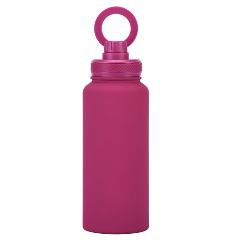 Large Capacity 1L Wide Mouth Insulated Stainless Steel Sports Water Bottle with Magnetic Phone Holder for Outdoor Use