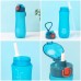 800ML Sandblasted Space Cup Large Capacity Water Bottle with Handle Straight Mouth Snap Cap Plastic Sports Outdoor