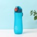 800ML Sandblasted Space Cup Large Capacity Water Bottle with Handle Straight Mouth Snap Cap Plastic Sports Outdoor