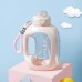 Large Capacity 1500ml Sports Water Bottle with Straw High Aesthetic Resistant High Temperature Student Summer Portable Water Bottle