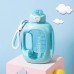Large Capacity 1500ml Sports Water Bottle with Straw High Aesthetic Resistant High Temperature Student Summer Portable Water Bottle