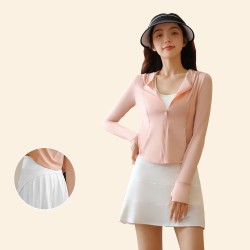 Summer UV Protection Set Outdoor Anti-UV Stretchy Breathable Skinny Sunproof Set for Women