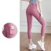 Peach Mesh Side Pocket High Waist Yoga Pants