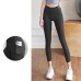 Peach Mesh Side Pocket High Waist Yoga Pants