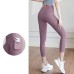 Peach Mesh Side Pocket High Waist Yoga Pants