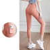 Peach Mesh Side Pocket High Waist Yoga Pants